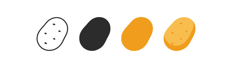 Fototapeta premium Potato evolution in flat design: outline to 3d transformation