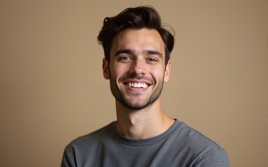 Fototapeta premium Handsome young man smiling. High quality