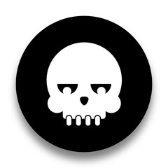 black and white illustration of skull icon