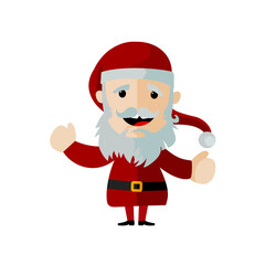Cute santa claus christmas character flat design