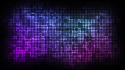 Abstract digital square pixelated gradient background featuring dynamic blue purple and pink colors - Powered by Adobe