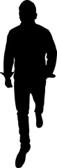 Silhouette of a man walking
