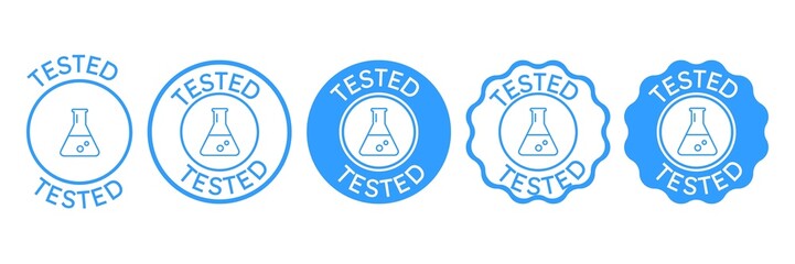 Set of stamp tested , set of button tested, set of label tested 