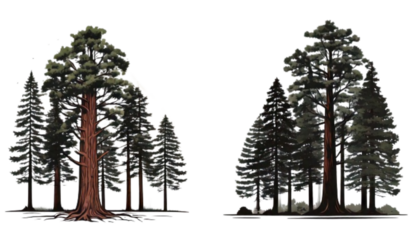 Giant Sequoia Forest Icon Pack Isolated on Transparent Background