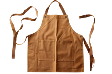 Brown Canvas Apron Crafting Culinary Professional Chef Durable Design Pockets Workwear Cooking