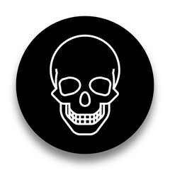 black and white illustration of skull icon