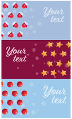 A versatile vector background for banners. This festive design snowflakes, stars, cozy mittens, and Christmas ornaments, creating a charming and delightful pattern for your holiday promotions.