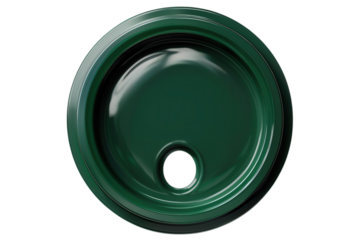 Abstract Green Design Circular Motif Glossy Finish Contemporary Art Modern Texture Black Background