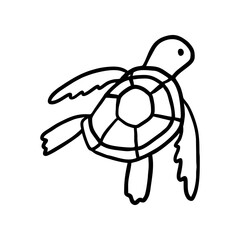 Hand drawn vector illustration of a sea turtle