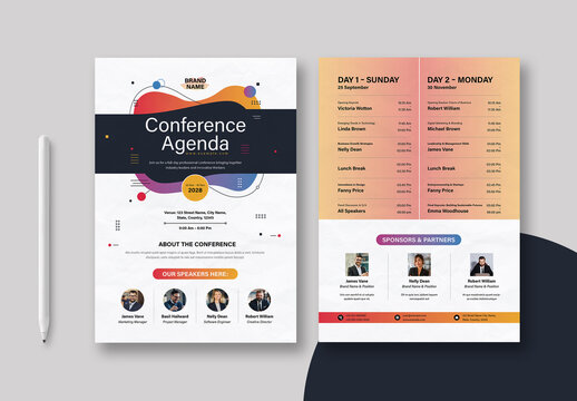 Conference Agenda Template Layout