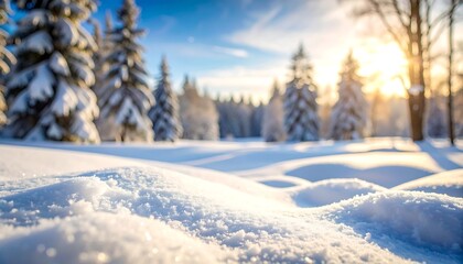 Fototapeta premium Snowy winter forest landscape