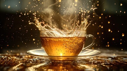 Tea splash high quality image