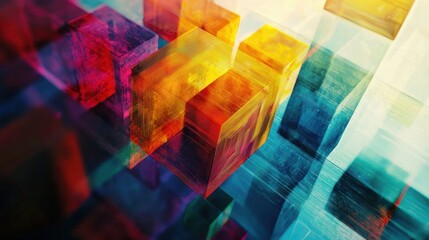 Abstract colorful cubes