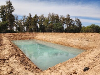 The reserve water source in the farmer's farm.