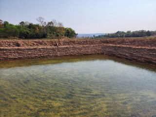 The reserve water source in the farmer's farm.