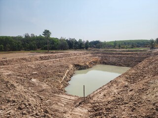 The reserve water source in the farmer's farm.