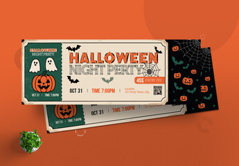 Halloween Night Party Ticket Layout