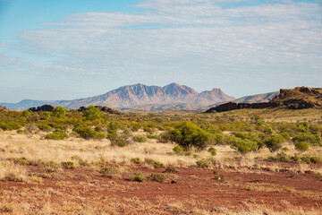 Red mountain in the desert