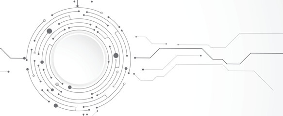 Abstract computer technology and business concept with circuit board