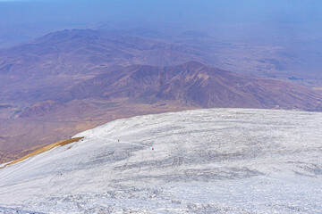 The scenic views of Mount Ararat, with an elevation of 5,137 m (16,854 ft), also known as Masis or Mount Ağrı, is a snow-capped and dormant compound volcano in Turkey. 