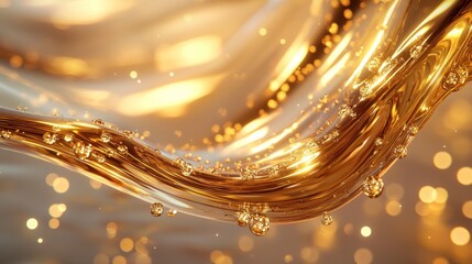 Golden liquid splash