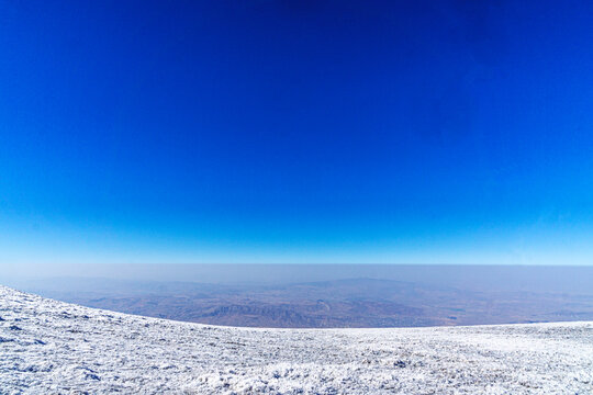 The scenic views of Mount Ararat, with an elevation of 5,137 m (16,854 ft), also known as Masis or Mount Ağrı, is a snow-capped and dormant compound volcano in Turkey. 