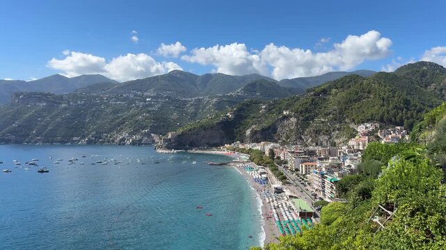 Maiori, Amalfi Coast, Italy, charming coastal town and seafront