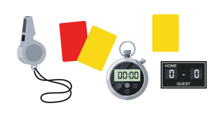 Soccer referee equipment illustration