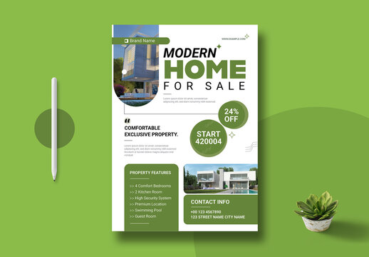 Modern Home For Sale Flyer Design