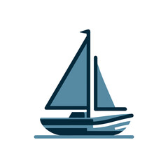 A serene sailboat gliding across calm waters with a clear sky and distant mountains