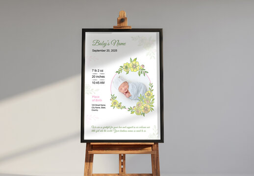 Newborn Baby Announcement Card Template Layout