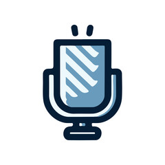 A stylized microphone icon representing audio recording in a modern digital environment
