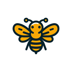 A vibrant and stylized bee illustration with bold outlines and bright colors, ideal for nature-themed designs