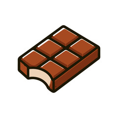 A partially eaten chocolate bar resting on a clean surface, showcasing its rich texture and color