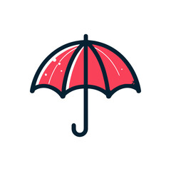 A vibrant red umbrella stands out against a plain background, perfect for weather-themed designs