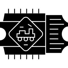 Train Ticket Icon Vector Element