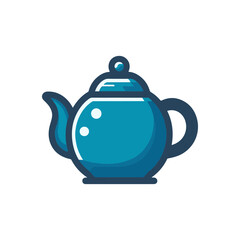 A vibrant blue teapot sitting on a clean surface, with a simple white background highlighting its elegance