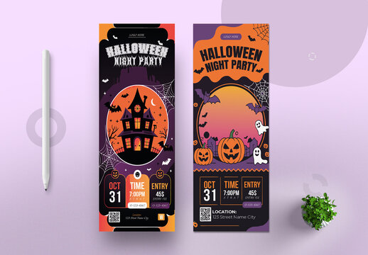 Halloween Party Ticket Layout