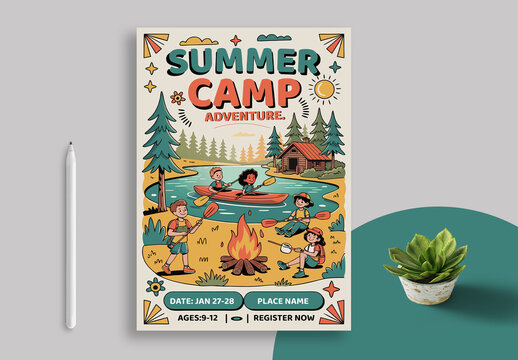 Kids Summer Camp Flyer Layout