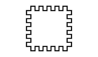 Rectangular frame with jagged edges and a white interior