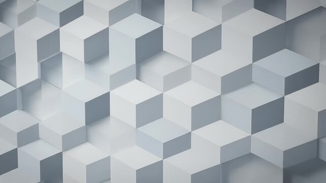 Abstract 3D geometric background with white and gray isometric cubes pattern