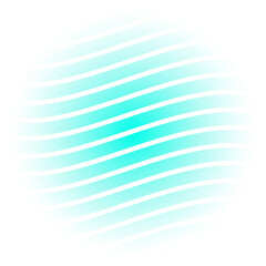 Aqua Transparent Circle with Wavy Lines Illustration