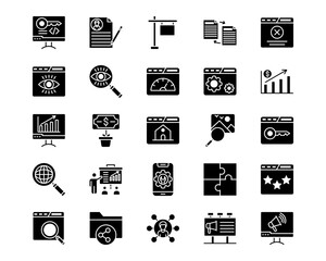 Online Marketing Line Vector Icons
