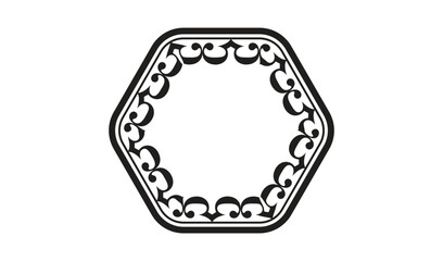 Ornate hexagonal frame with decorative border