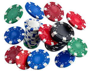 poker chips on white