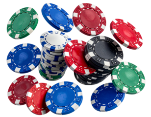 poker chips on white