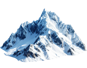 Snow-capped mountain peak, detailed illustration
