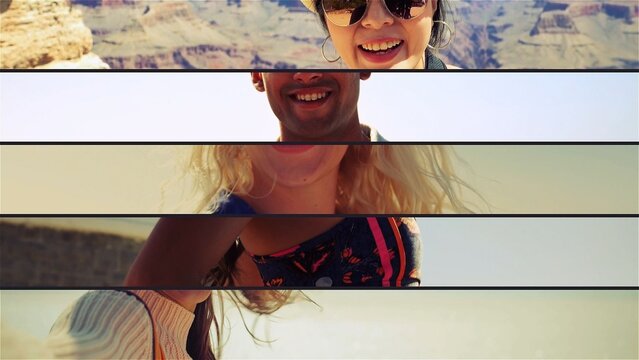 Multiscreen Horizontal Transitions -5 Split Screen