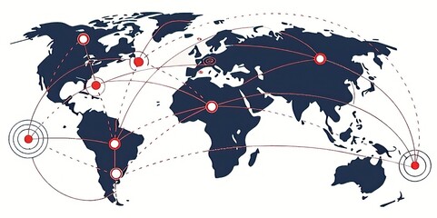 Global network connection over world map background. Globalization concept new Background