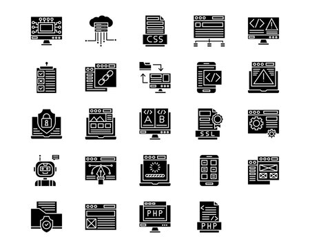 Coding and Development Line Vector Icons